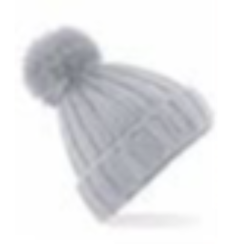 Fur Pom Pom Beanie Grey Main Image